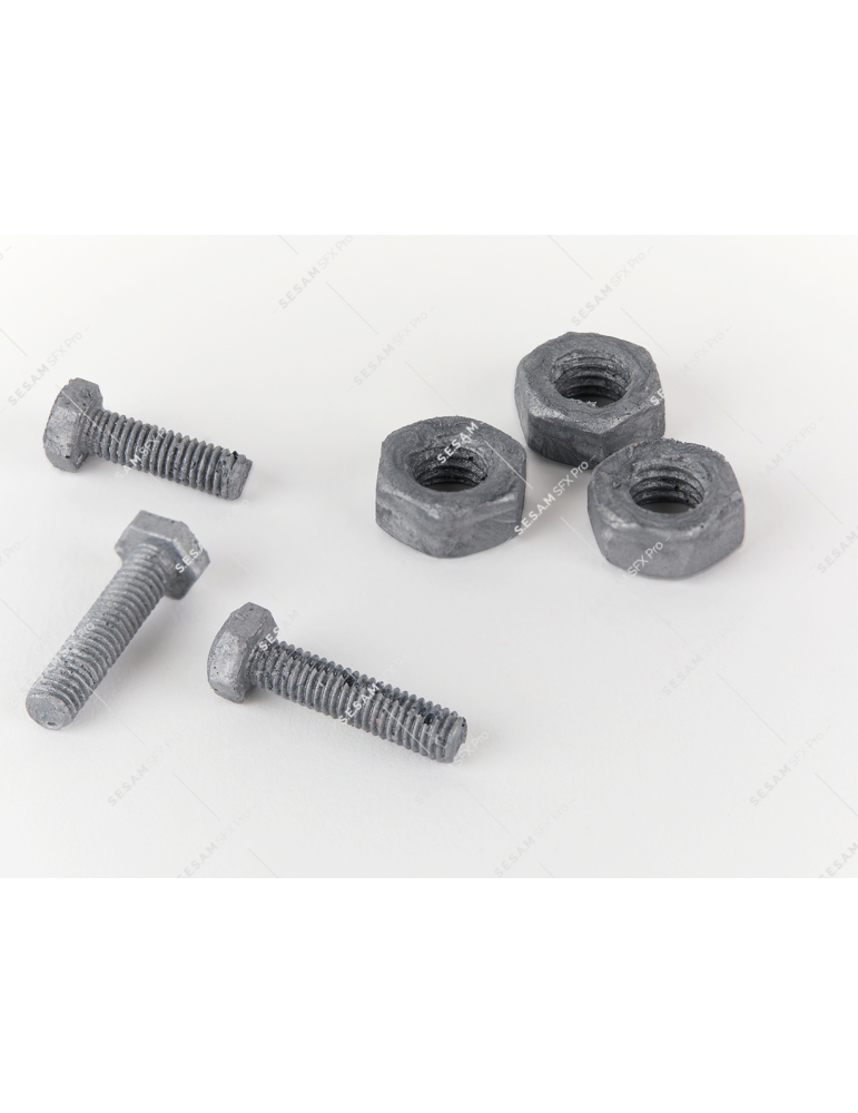 Lot de 3 vis et 3 écrous sécurisés